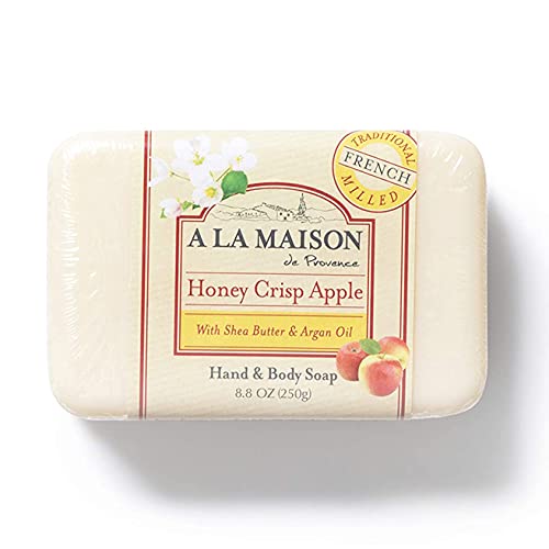 סבון בר תפוחים פריך דבש לה מייסון 8.8 עוז. / 1 מארז משולש צרפתית הסתובב כל טבעי סבון | לחות ולחות